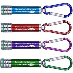 Breloc lanterna metalica cu led si laser, Taria mea